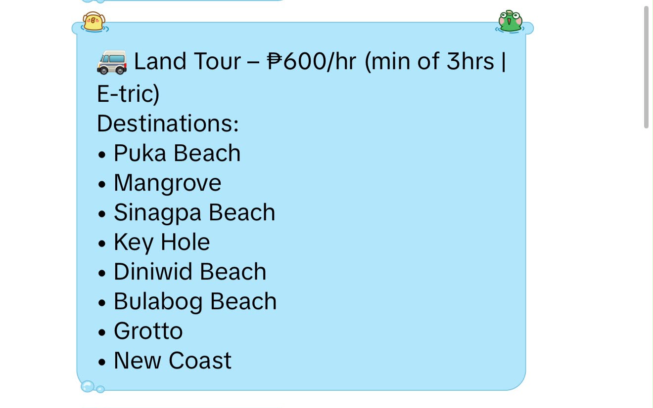 Land tour destinations flyer